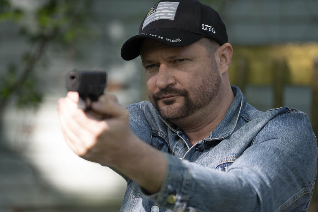 Mark takes aim.